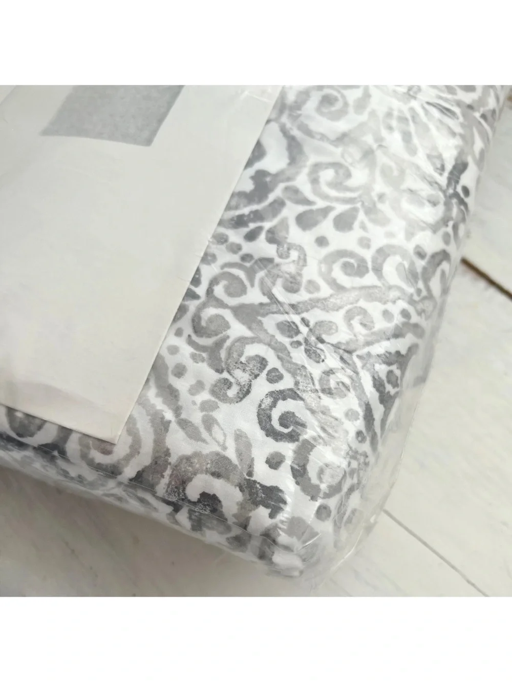 IKEA Black and White Floral Duvet Cover with Blush Accents